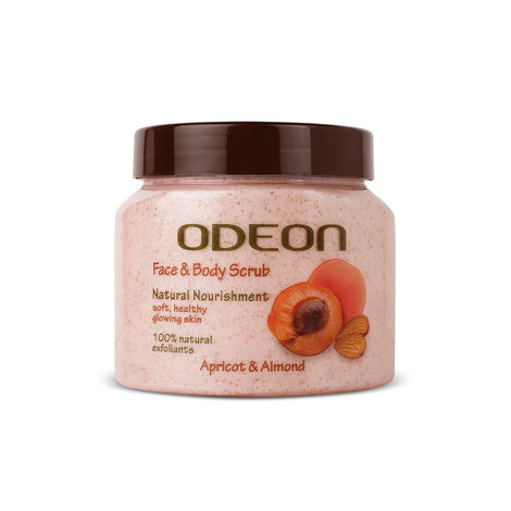 Buy Odeon Nourishing Apricot & Almond Face and Body Scrub - Gentle Exfoliating Scrub for Even Skin Tone I Reduces Tan - 300 ml-Purplle