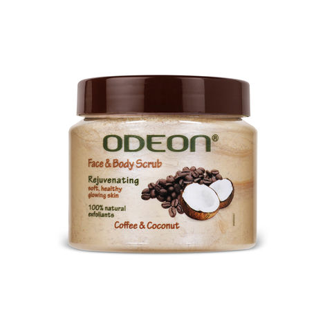 Buy Odeon Rejuvenating Coffee & Coconut Face and Body Scrub I Gentle Exfoliating Scrub for Tan Removal I Removes Dirt and Dead Skin - 300 ml-Purplle