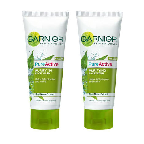 Buy Garnier Skin Naturals Pure Active Neem Face Wash (100 g) Pack of 2-Purplle