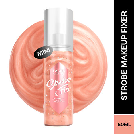 Buy FACES CANADA Ultime Pro Strobe Makeup Fixer Mini - Rose Gold, 50 ml | 12HR Long Lasting Makeup Setting Spray | Dewy Shimmery Glow Finish | Hydrating, Non-Sticky | Waterproof, Transferproof & Alcohol-Free-Purplle