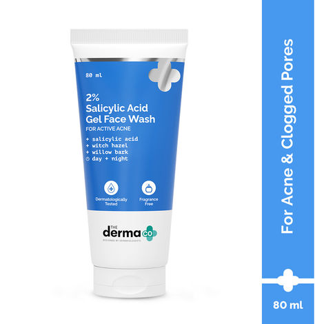 Buy The Derma co. 2% Salicylic Acid Gel Face Wash_80 ml Treats Acne | Unclogs Pores | Controls Oil-Purplle