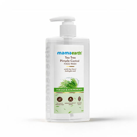 Buy Mamaearth Tea Tree Pimple Control Face Wash with Tea Tree & Salicylic for Oily & Acne-Prone Skin - 250 ml Controls Oil to Prevent Pimples | Crafted with Tea Tree & Salicylic Acid | Made Safe-Purplle