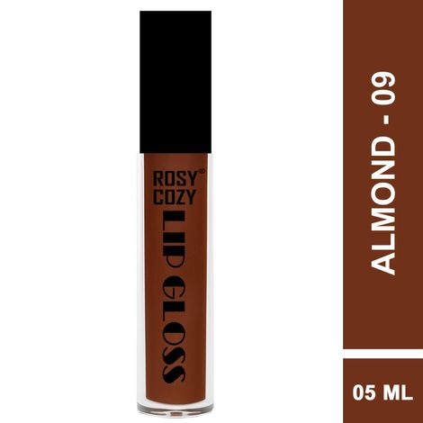 Buy Rosy Cozy Lip Gloss High Creme | Shade Almond | Color Brown | High Glossy, High Shine Enriched With Vitamin E | Light Weight, Long Lasting, Non Sticky Hydrating Lipgloss 5 ml-Purplle
