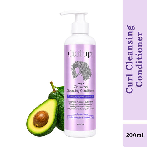 Buy Curl up Cowash Cleansing Conditioner | Mild 2 In 1 Shampoo & Conditioner |For Frizzy & Curly Hai (200 ml)-Purplle