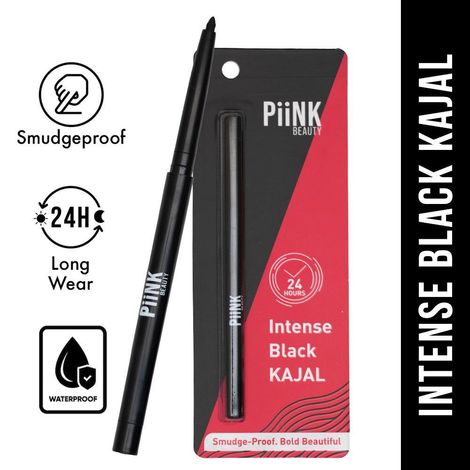 Buy Piink Beauty Intense Black Kajal 24Hr Waterproof & Smudgeproof - Black 0.25 gm-Purplle