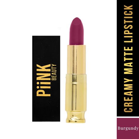 Buy Piink Beauty Weightless Creamy Matte Lipstick- Burgundy CM-02 (4.2g) 4.2 gm-Purplle