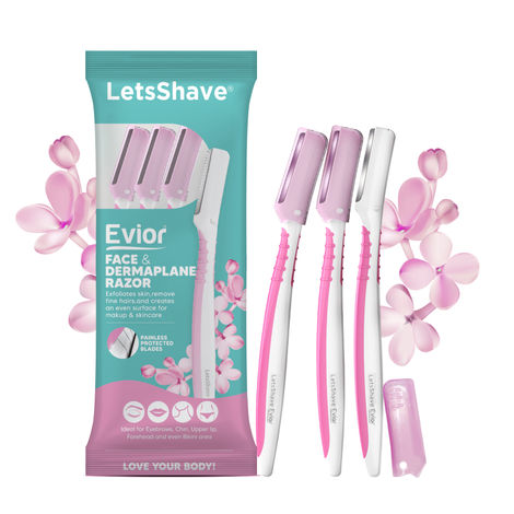Buy LetsShave&nbsp;Evior Face & Dermaplane Razor Pack of 3&nbsp;-Purplle