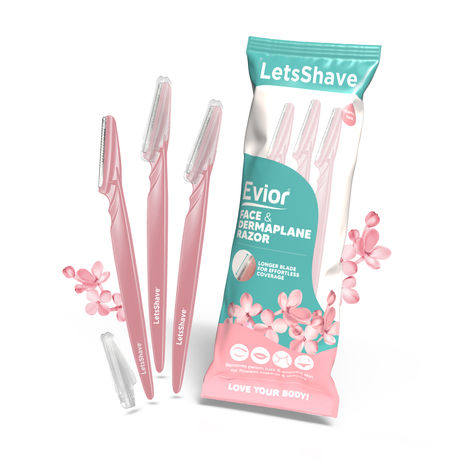 Buy LetsShave Evior Reusable Face Razor for Women Facial Hair (3-Pcs) | Instant & Painless Hair Removal | For Eyebrows, Upper Lip, Forehead, Peach Fuzz, Chin and Sideburns-Purplle