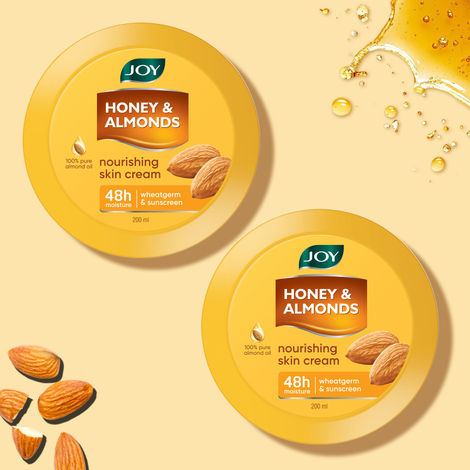 Buy Joy Honey & Almonds Deep Nourishing Moisturizer for Face, Hands & Body (200 ml x 2) |Skin Cold Cream with Natural Sunscreen For Glowing Skin | Protects for Dryness & Retains Natural Moisture Balance Pack of 2-Purplle