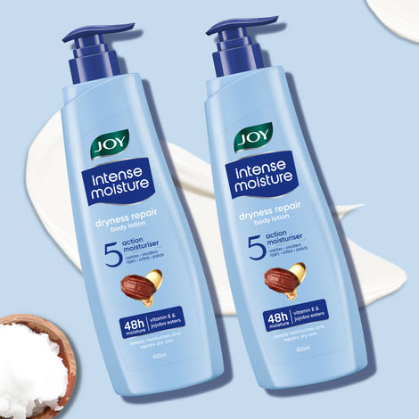 Buy Joy Intense Moisture Shea Butter Body Lotion For Dry Skin (400 ml x 2) | 5 Action Moisturizer - Nourishes Smoothens Repairs Softens & Moisturizes | Body Lotion For Men & Women Pack of 2-Purplle