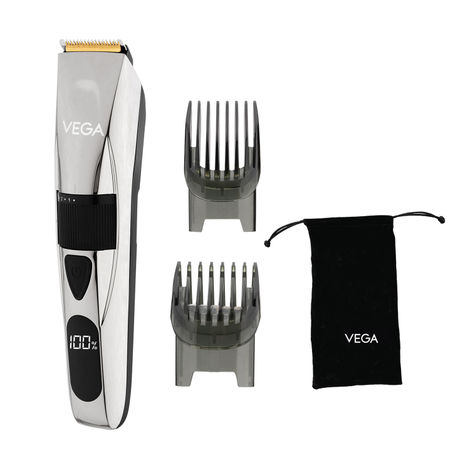 Buy Vega Power Series P-3 Beard Trimmer for Men with Digital Display, Titanium Blades, 160 Mins Runtime & 40 Length Settings, Black, (VHTH-27) | Gift for men 1 pc-Purplle