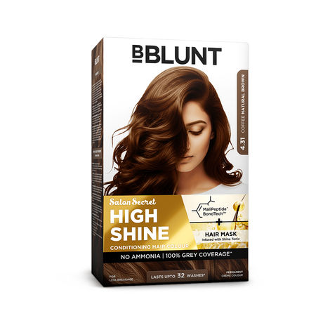 Buy BBLUNT Salon Secret High Shine Conditioning Hair Colour - Coffee Natural Brown 130 gm-Purplle