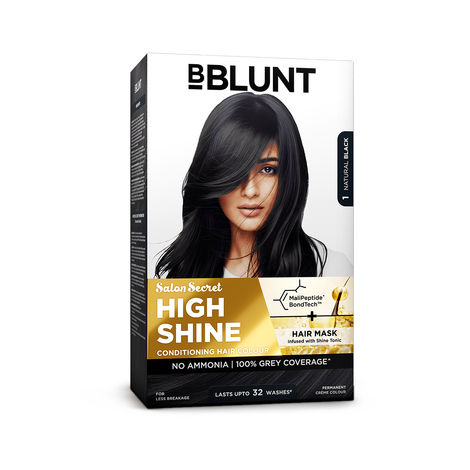 Buy BBLUNT Salon Secret High Shine Conditioning Hair Colour - Natural Black 130 gm-Purplle