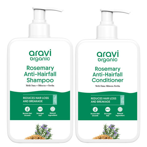 Buy Aravi Organic Rosemary Shampoo & Conditioner Combo | Hair Fall Control & Strengthening Duo for Hair Growth, Smoothness & Scalp Nourishment (Combo of 2)-Purplle