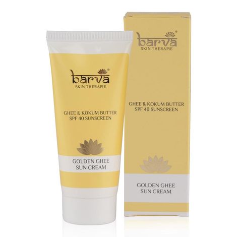 Buy Barva Skin Therapie Golden Ghee Sun Cream, SPF 40 Sunscreen Enriched with Ghee, Kokum Butter, Aloe Vera, 50 ml-Purplle