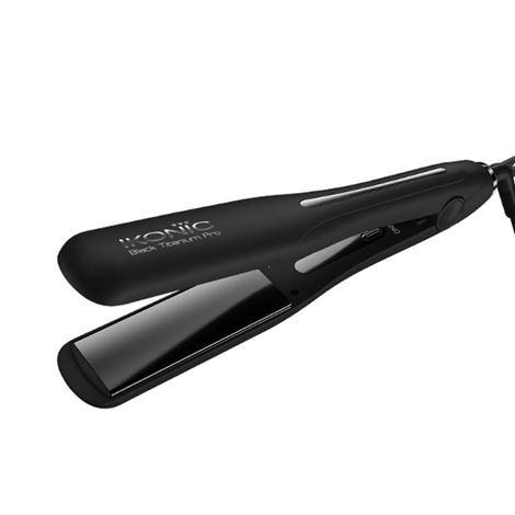 Buy IKONIC PROFESSIONAL Black Titanium Pro Hair Straightner With 1.5 Inch Floating Titanium Plate And Digital Temperature Monitor 1 pc-Purplle