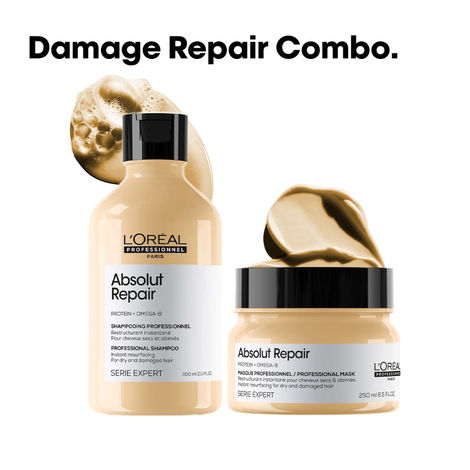 Buy L'Oreal Professionnel Serie Expert Absolut Repair Shampoo + Mask Combo of 2 Provides Deep Conditioning & Strength (300 ml + 250 gm)-Purplle
