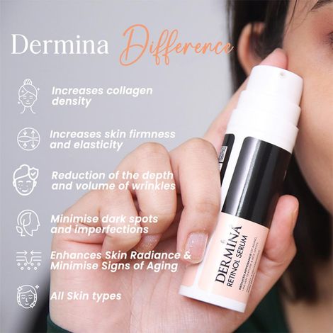 Buy Dermina Retinol Serum For Anti-Ageing, Uneven Skin & Age Spots, Radiant & Regenerative Skin, All Skin, 30 ml-Purplle