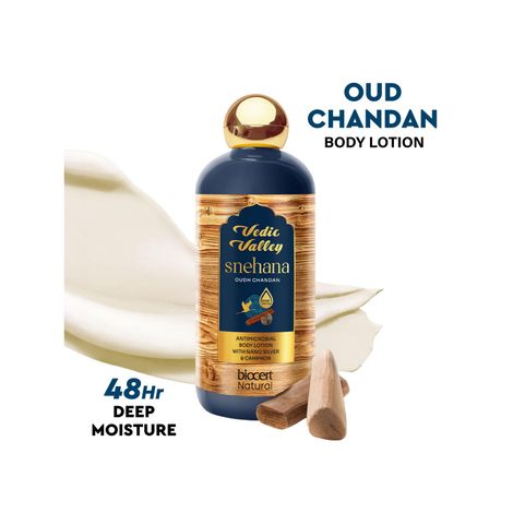 Buy Vedic Valley Snehana Oudh Chandan Body Lotion 300 ml-Purplle