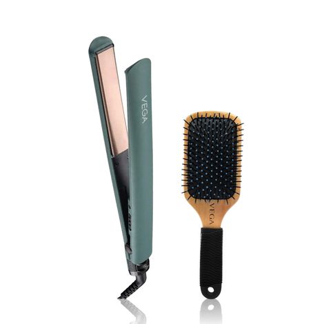 Buy Vega Salon Smooth Hair Straightener & Brush combo| Salon Smooth Hair Straightener (VHSH-42) & Wooden Paddle Hair Brush (E1-PB) Combo of 2-Purplle