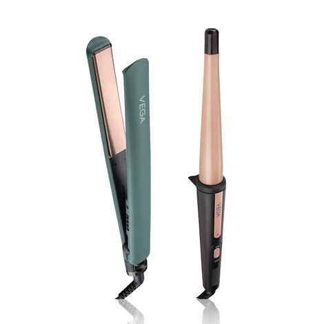 Buy Vega Salon Smooth Hair Straightener & Curler combo | Salon Smooth Hair Straightener (VHSH-42) & I-Curl Hair Curler for Women with Ceramic Coated 0.5 inch-1 inch Barrel (VHCH-05) Combo of 2-Purplle
