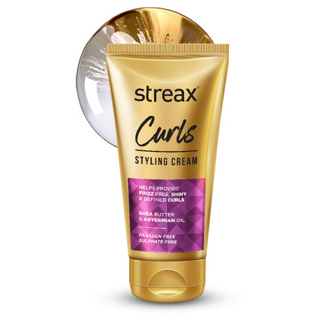 Buy Streax Curls Styling Cream 150 gm – Curl-Defining Leave-In for Frizz-Free, Shiny Curl-Purplle