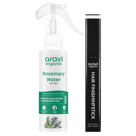 Buy Aravi Organic Rosemary Water Spray & Hair Finishing Stick Combo | Hair Growth & Frizz Control Duo for Stronger Roots & Smooth Flyaway-Free Hair (Pack Of 2)-Purplle