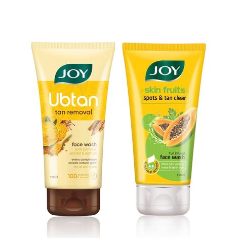 Buy Joy De Tan facewash kit(De Tan Papaya Face Wash 150 ml+A Ubtan tan removal Face WashA - (150 ml)) combo of 2-Purplle