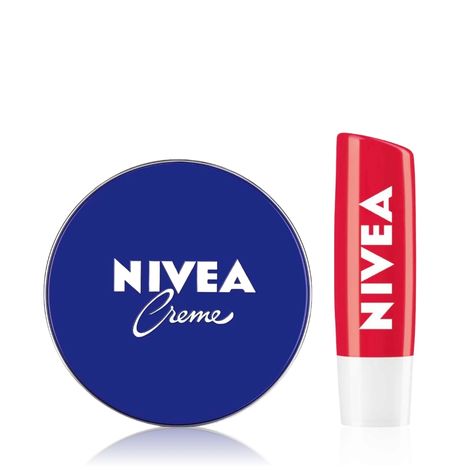 Buy Nivea Lip & Body Care Duo(Fruity Shine Strawberry Lip Balm (4.8 gm)+Nivea Creme (60 ml) ) Combo of 2-Purplle