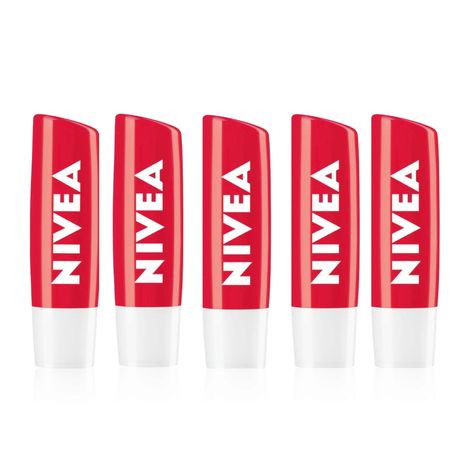 Buy Nivea Fruity Shine Strawberry Lip Balm Pack Of 5(4.8 gm x 5)-Purplle