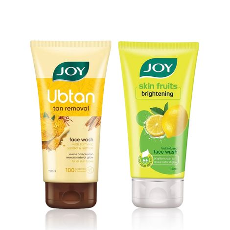 Buy Joy Tan removal & Brightening kit (Ubtan tan removal Face Wash 150 ml+ Brightening Lemon Face Wash For Oily Skin 150 ml) Combo of 2-Purplle
