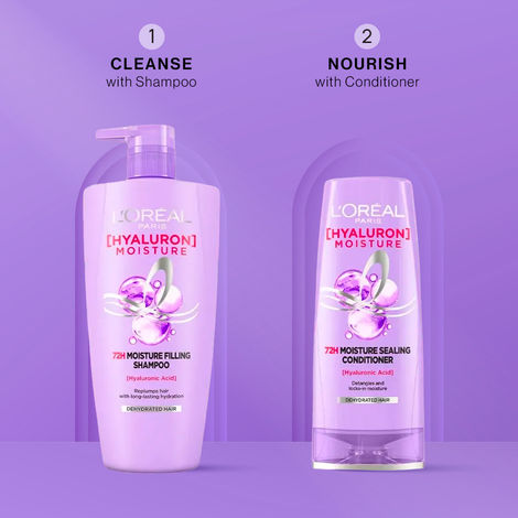 Buy L'Oreal Paris Hyaluron Moisture Hair Care Duo 3 (Hyaluron Moisture 72H Moisture Shampoo (1 L) Hyaluron Moisture 72H Moisture Conditioner (175 ml)-Purplle
