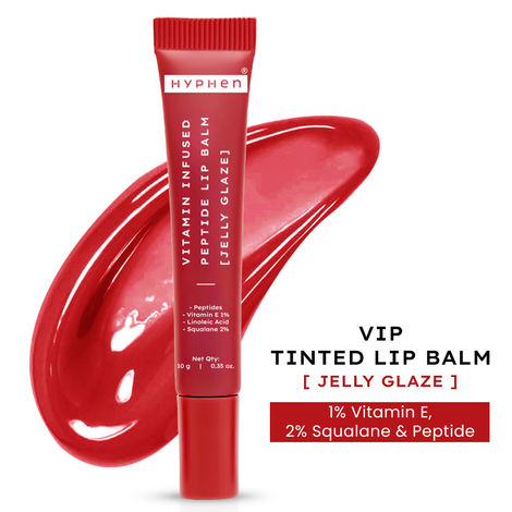 Buy Hyphen Tinted Lip Balm | Brightens Dark Lips & Pigmentation | 1% Vitamin E, Peptide | 24H Moisturization for Dry & Chapped Lips- Jelly Glaze, Red- 10 gm-Purplle
