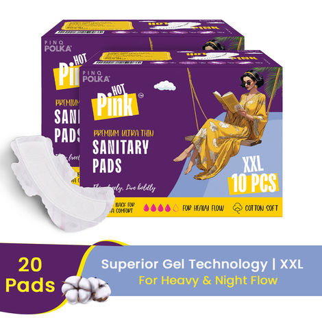 Buy PINQ POLKA Hot pink Sanitary Pad Box (XXL) (Pack Of 20)-Purplle