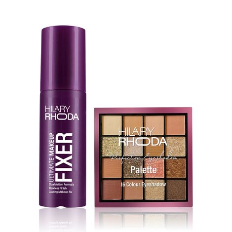 Buy Hilary Rhoda Perfection Eyeshadow Palette |Matte & Shimmer Finish |20.8 gm (Multicolor- Shade 3) + Hilary Rhoda Ultimate Makeup Fixer | Infused with Niacinamide & Hyaluronic Acid | Setting Spray |100 ml Combo of 2-Purplle