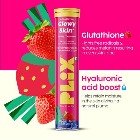 Plix Olena Glutathione Skin Glow, 15 Effervescent Tablets, Pack of 1