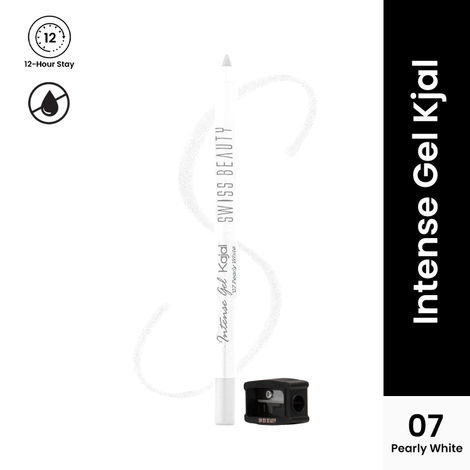 Buy Swiss Beauty Intense Gel Kajal | 12-Hour Stay | Waterproof | Smudge-Proof | Creamy Texture | Highly Pigmented | Multi-Use Eye Pencil - Pearly White (1.2 gm)-Purplle