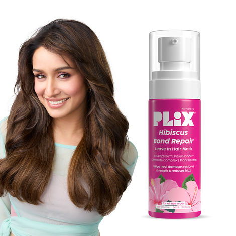 Buy PLIX Hibiscus Bond Repair Leave-In Hair Mask | K18 Peptide™ & FiberHance™ | Repairs Damage, Reduces Frizz & Strengthens Hair | Vegan & Sulfate-Free | 50 gm-Purplle