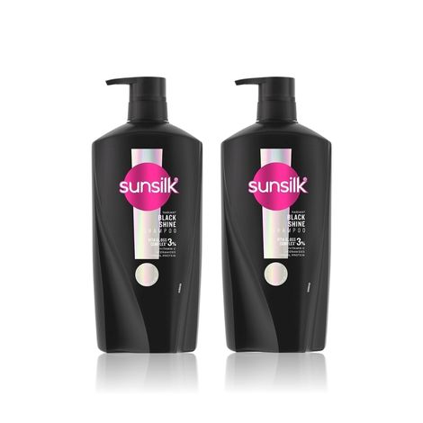 Buy Sunsilk Radiant Black Shine Shampoo (650 ml ) pack of 2-Purplle