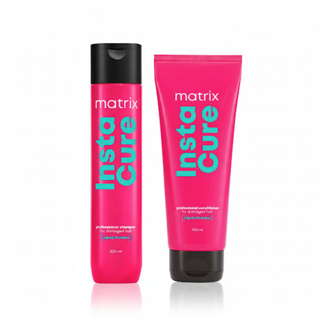 Buy Matrix Insta Cure Professional Liquid Protein Shampoo + Conditioner for Damaged Hair| Ditch Damage from the 1st Use*| Reduced Split Ends Breakage Knotting (350ml + 100ml) Combo of 2-Purplle