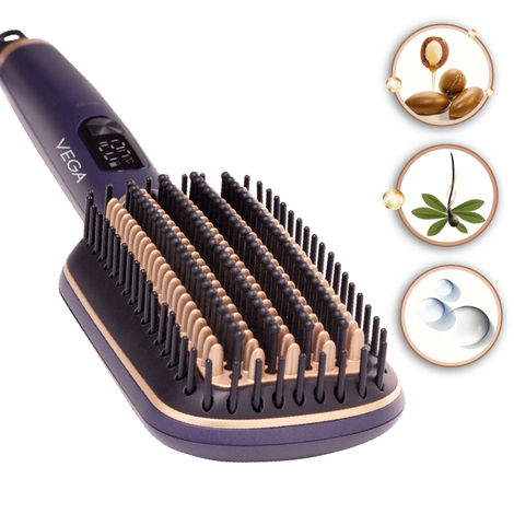Buy Vega LitStyle L1 Hair Straightening Brush for Women with Triple Care & ThermoProtect Technology, Frizz-Free Hair in Few Mins, Hair Straightener, Straightening Effect Upto 12 Hours, (VHSB-06) 1 pc-Purplle
