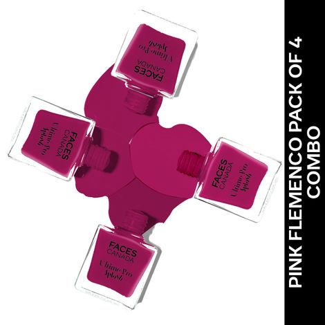 Buy FACES CANADA Ultime Pro Splash Nail Enamel - Pink Flemenco 21 (8 ml x 4) | Glossy Finish | Long Lasting | Quick Drying | High Shine | Pack of 4-Purplle