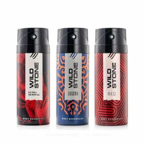 Buy Wild Stone Ultra Sensual, Red & Legend Deodorant pack of 3 (200 ml each)-Purplle