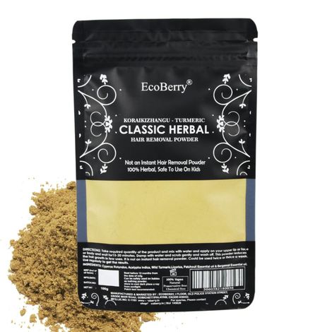 Buy EcoBerry Koraikizhangu Turmeric Classic Herbal Hair Removal Powder 100 gm-Purplle