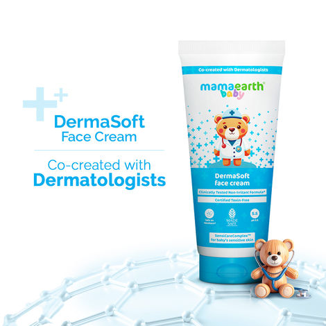 Buy Mamaearth Baby DermaSoft Face Cream with SensiCareComplex™ for Baby's Sensitive Skin - 80 gm Co-created with Dermatologists | Enriched with SensiCareComplexTM for Baby's Sensitive Skin | Safe and Non-irritant formula-Purplle