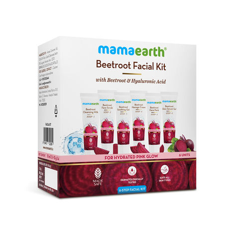 Buy Mamaearth Beetroot Hydraful Facial Kit with Beetroot & Hyaluronic Acid - 2*10 ml + 4*10 gm Hydrated Pink Glow in 30 Minutes | Spa-like Facial - Anytime, Anywhere | Instantly Brightens Skin | Made Safe-Purplle