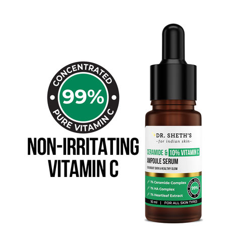 Buy Dr Sheth's Ceramide & 10% Vitamin C Ampoule Serum 10 ml-Purplle
