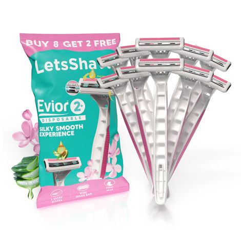 Buy LetsShave Evior&nbsp;2 disposable razor- 10 N Evior 2 Razor Pack of 10-Purplle