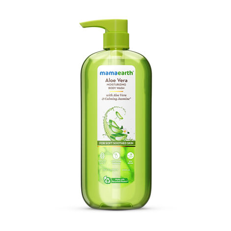 Buy Mamaearth Aloe Vera Moisturizing Body Wash with Aloe Vera & Calming Jasmine Scent For Soft & Soothed Skin - 500 ml | Intensely Moisturizes | Long Lasting Fragrance | Deeply Cleanses | Gentle | All Skin Types-Purplle