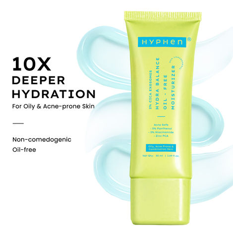 Buy Hyphen 2% Cica Exosomes Oil-Free Moisturizer for Oily & Acne-Prone Skin | 10X Deeper Hydration | 5% Niacinamide for Oil Control | Water-Light - 50 ml-Purplle